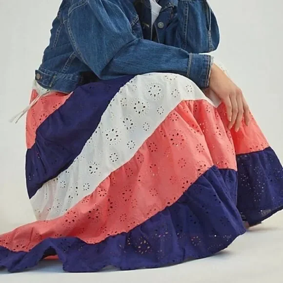 Anthropologie X Hutch Fantine Eyelet Maxi Skirt - Picture 2 of 5